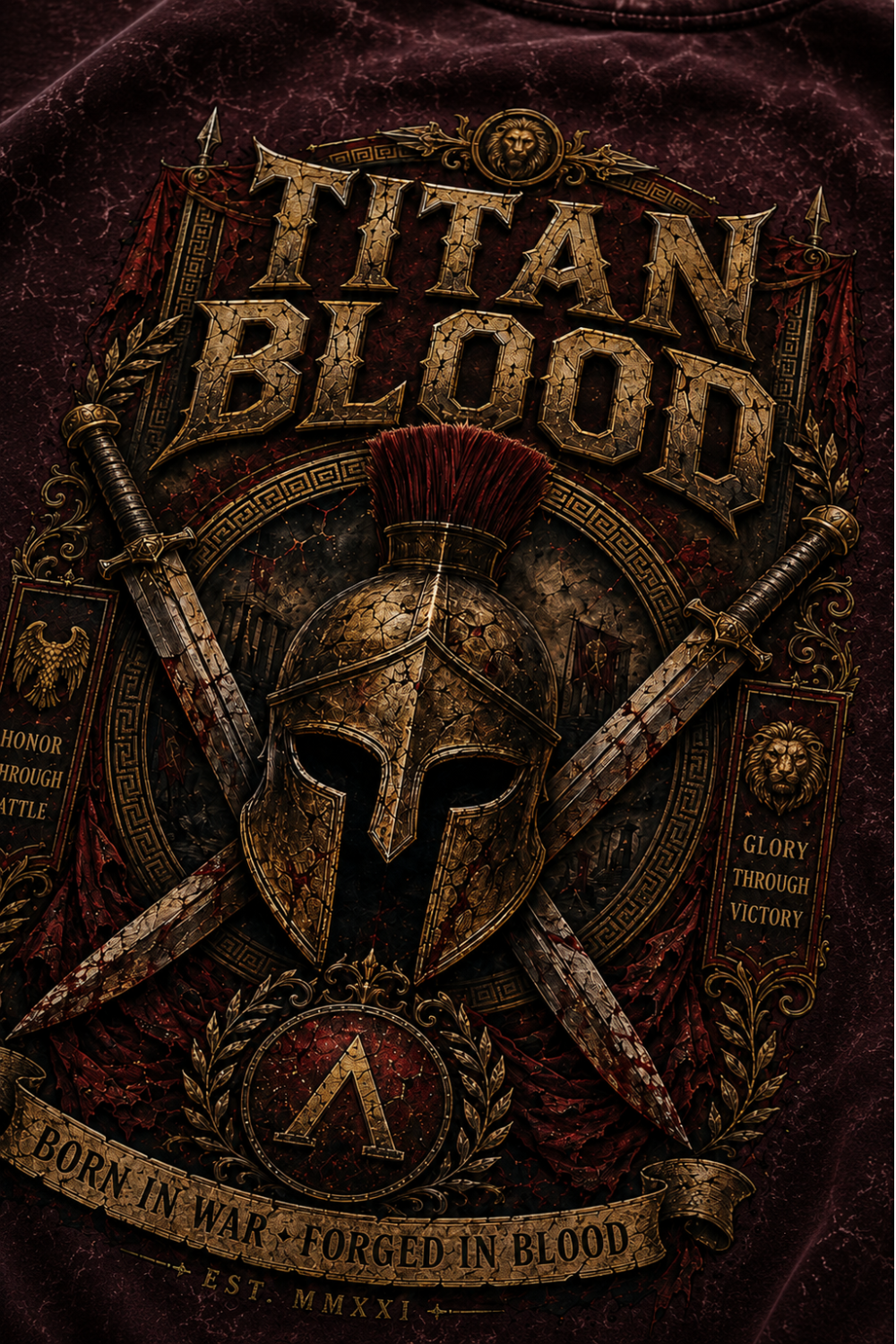 Titan Blood Oversized Acid Wash Tee