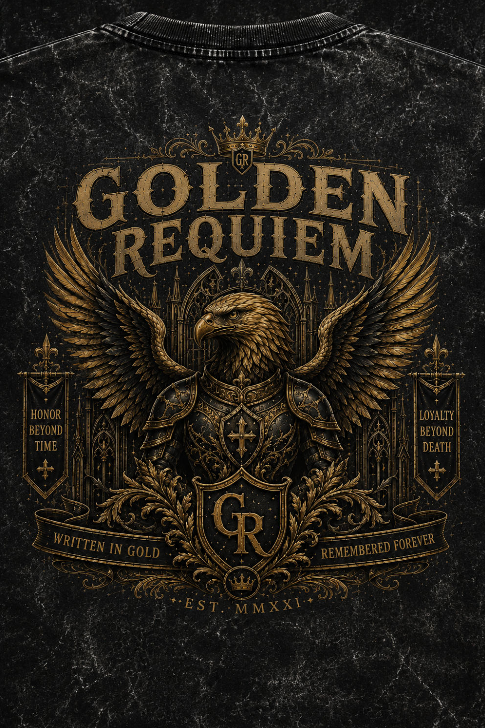 Golden Requiem Oversized Acid Wash Tee