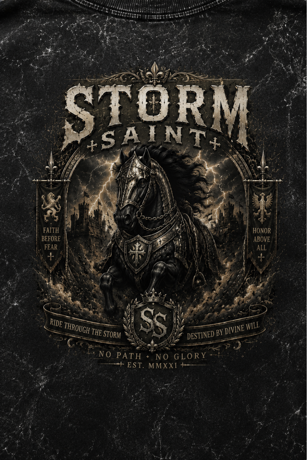 Storm Saint Oversized Acid Wash Tee