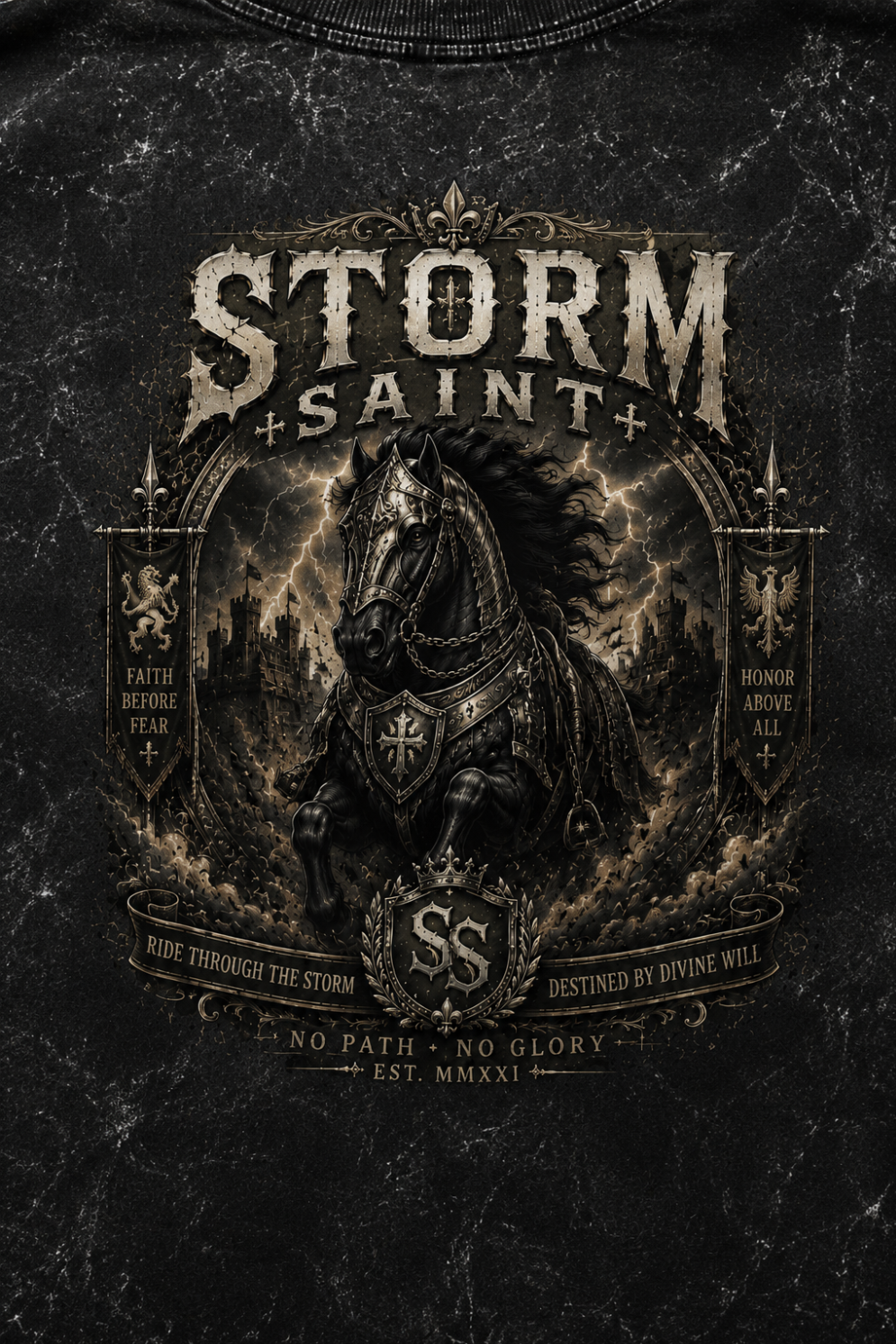 Storm Saint Oversized Acid Wash Tee