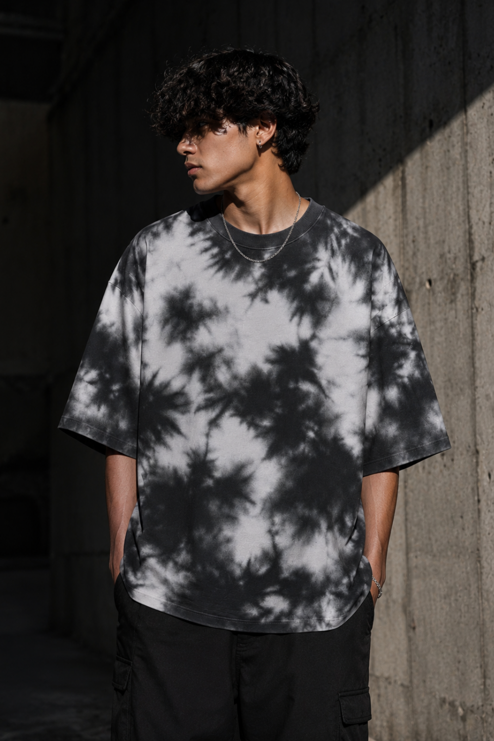 🌑 TEVAR Obsidian Cloud Tie-Dye Oversized Tee