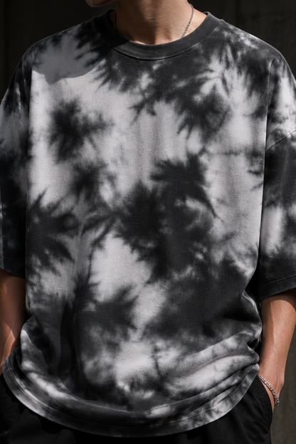 🌑 TEVAR Obsidian Cloud Tie-Dye Oversized Tee