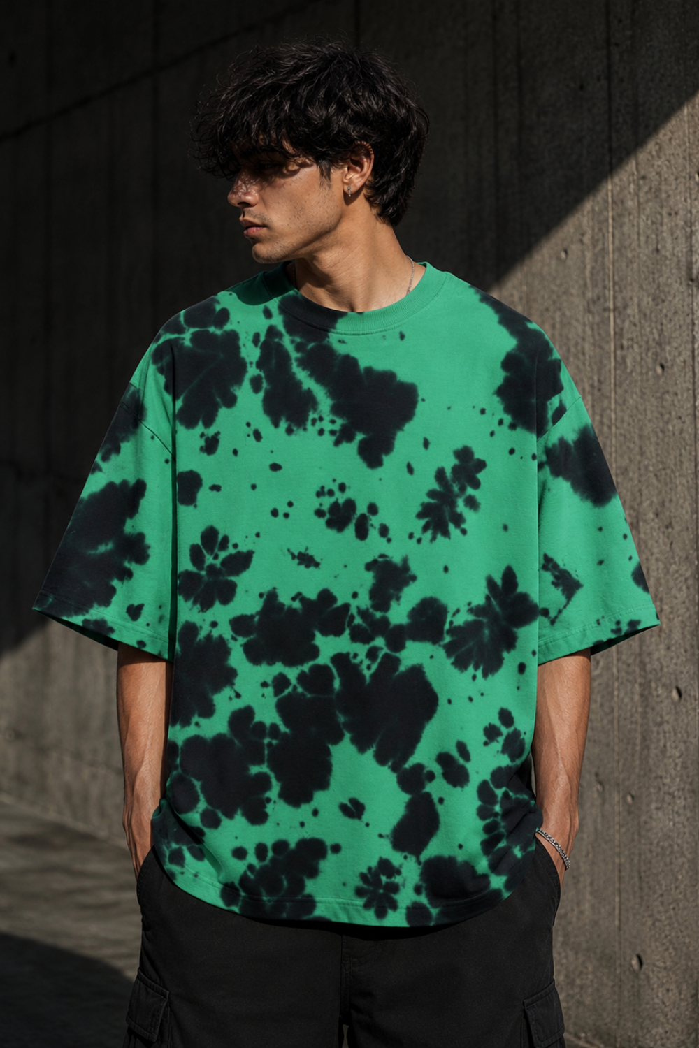 💚 TEVAR Emerald Eclipse Tie-Dye Oversized Tee