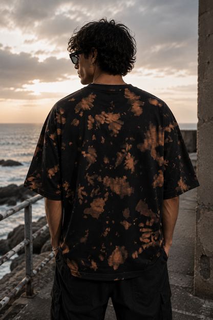 🔥 TEVAR Ember Noir Tie-Dye Oversized Tee