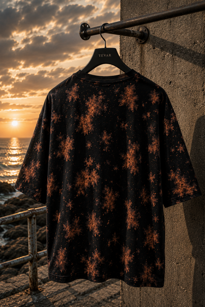 🔥 TEVAR Ember Noir Tie-Dye Oversized Tee