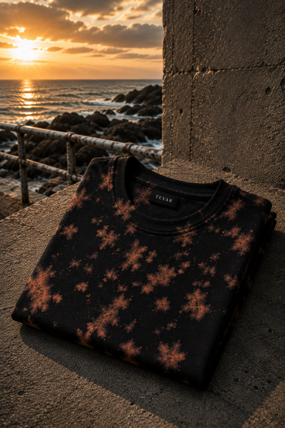 🔥 TEVAR Ember Noir Tie-Dye Oversized Tee