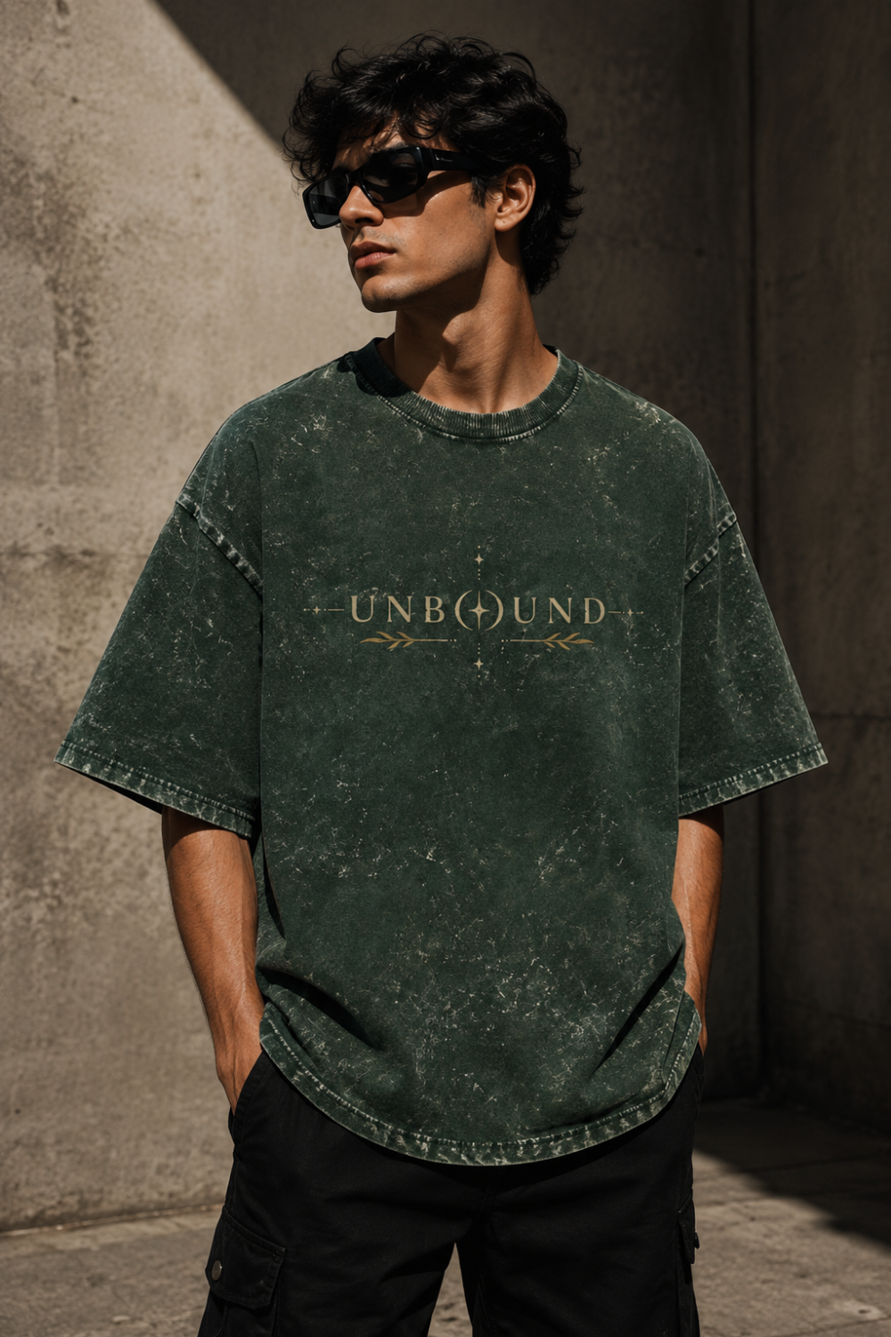 🌿 TEVAR Unbound Acid Wash Oversized Tee