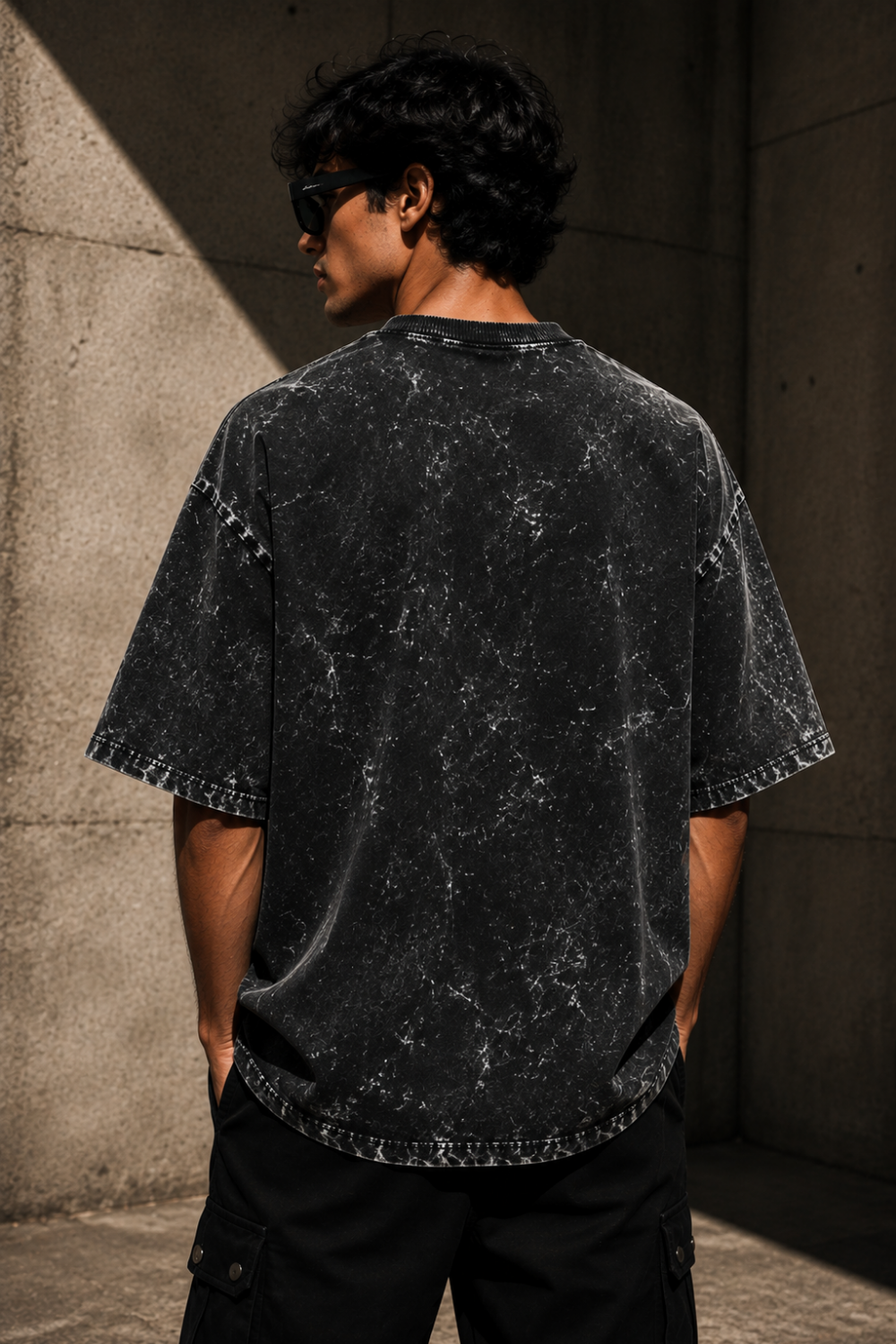 🌙 TEVAR Celestial Acid Wash Oversized Tee