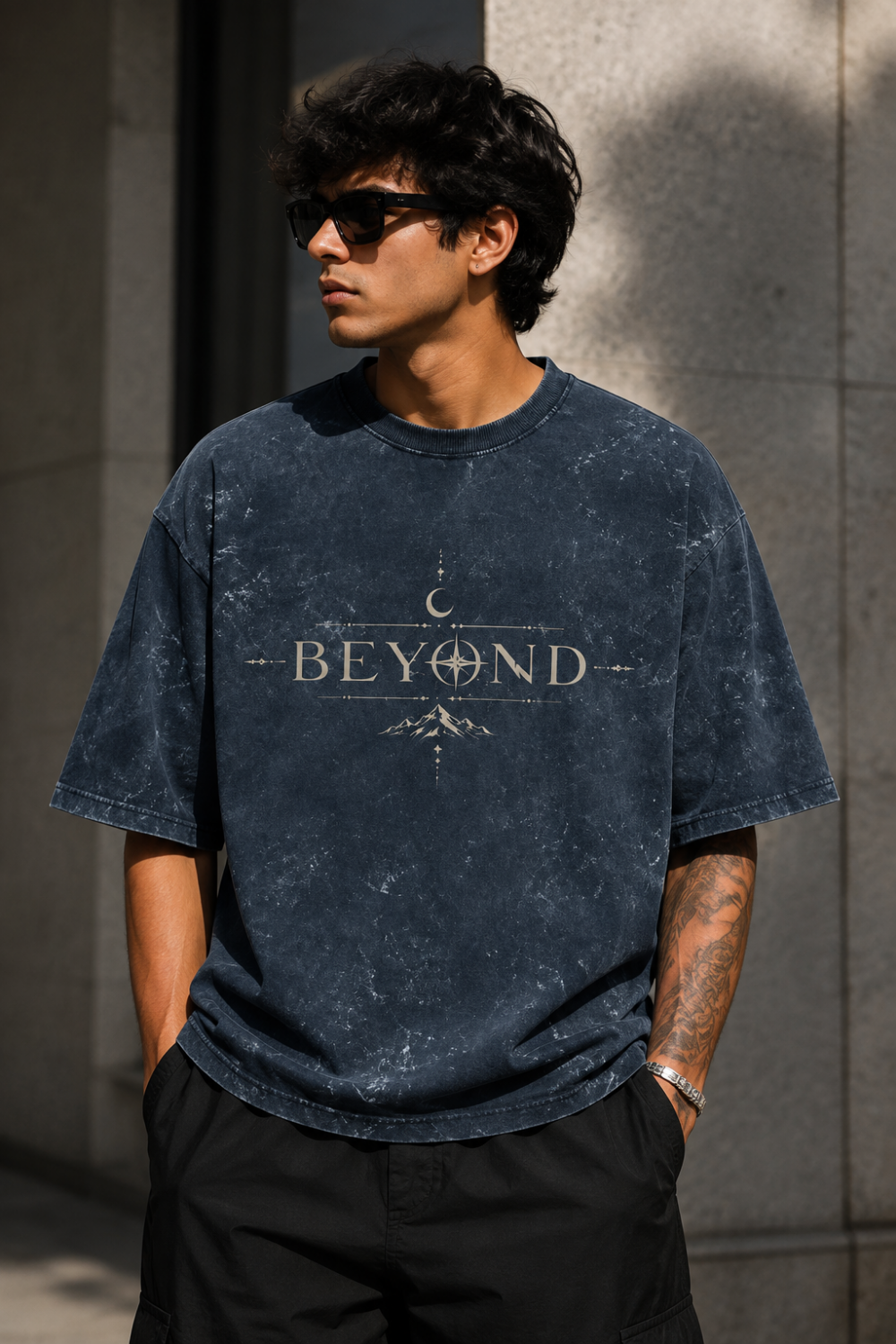 🌌 TEVAR Beyond Acid Wash Oversized Tee