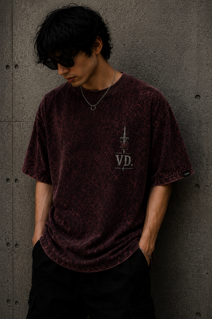 Velvet Dagger Oversized Acid Wash Tee