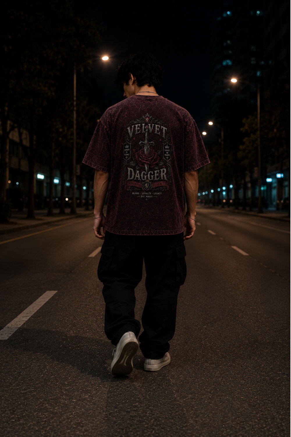 Velvet Dagger Oversized Acid Wash Tee