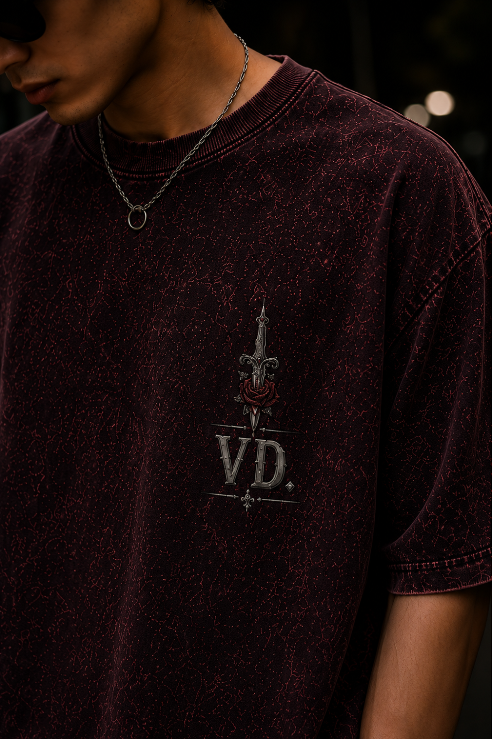Velvet Dagger Oversized Acid Wash Tee