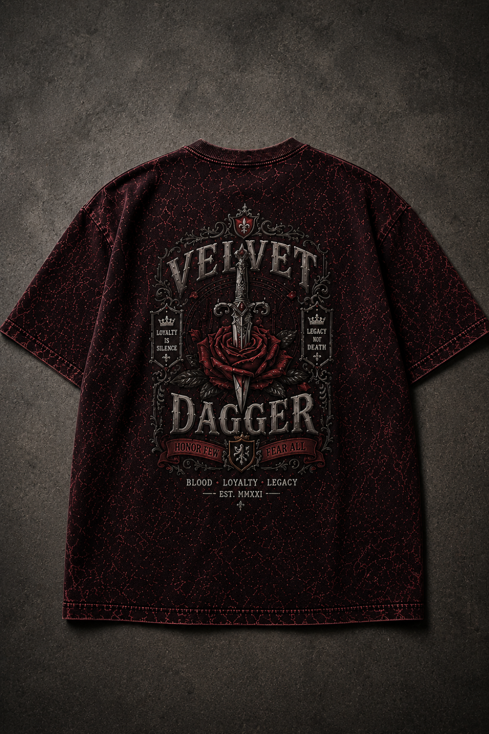 Velvet Dagger Oversized Acid Wash Tee