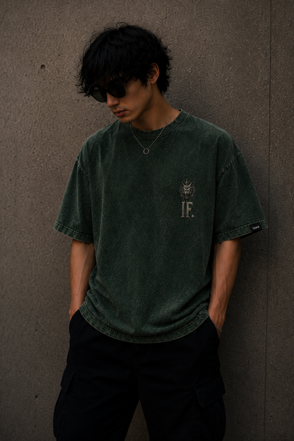 Imperial Fang Oversized Acid Wash Tee
