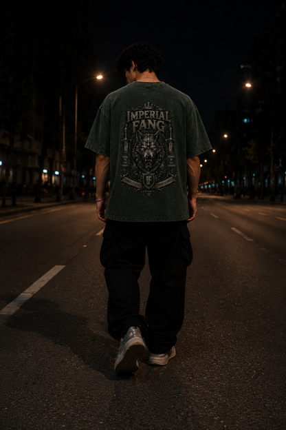 Imperial Fang Oversized Acid Wash Tee