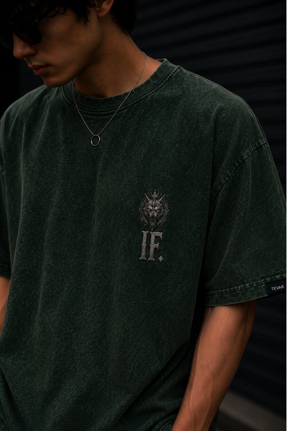 Imperial Fang Oversized Acid Wash Tee
