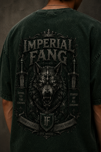 Imperial Fang Oversized Acid Wash Tee