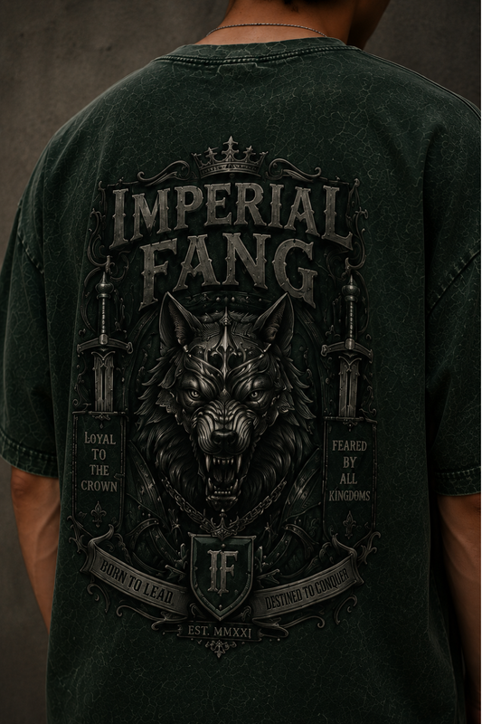 Imperial Fang Oversized Acid Wash Tee