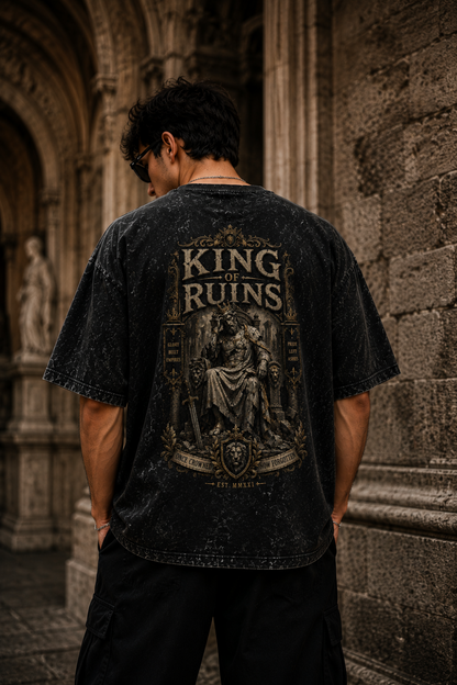 King of Ruins Oversized Acid Wash Tee