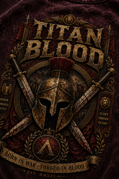 Titan Blood Oversized Acid Wash Tee