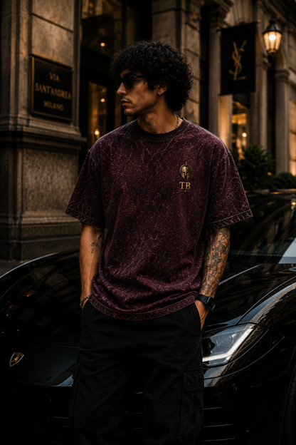 Titan Blood Oversized Acid Wash Tee
