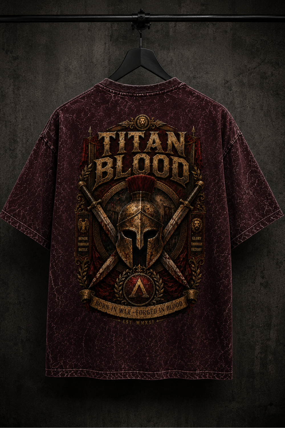 Titan Blood Oversized Acid Wash Tee