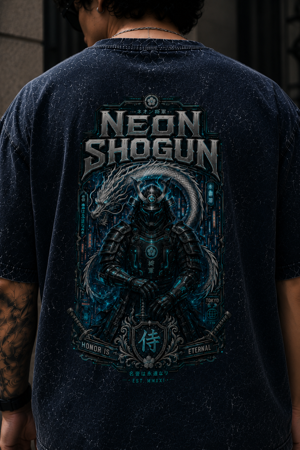 Neon Shogun Oversized Acid Wash Tee