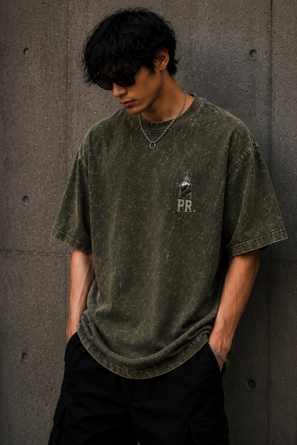 Phantom Rider Oversized Acid Wash Tee