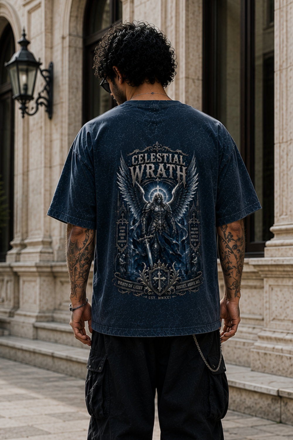 Celestial Wrath Oversized Acid Wash Tee