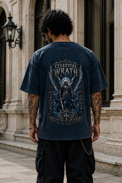 Celestial Wrath Oversized Acid Wash Tee
