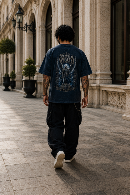 Celestial Wrath Oversized Acid Wash Tee