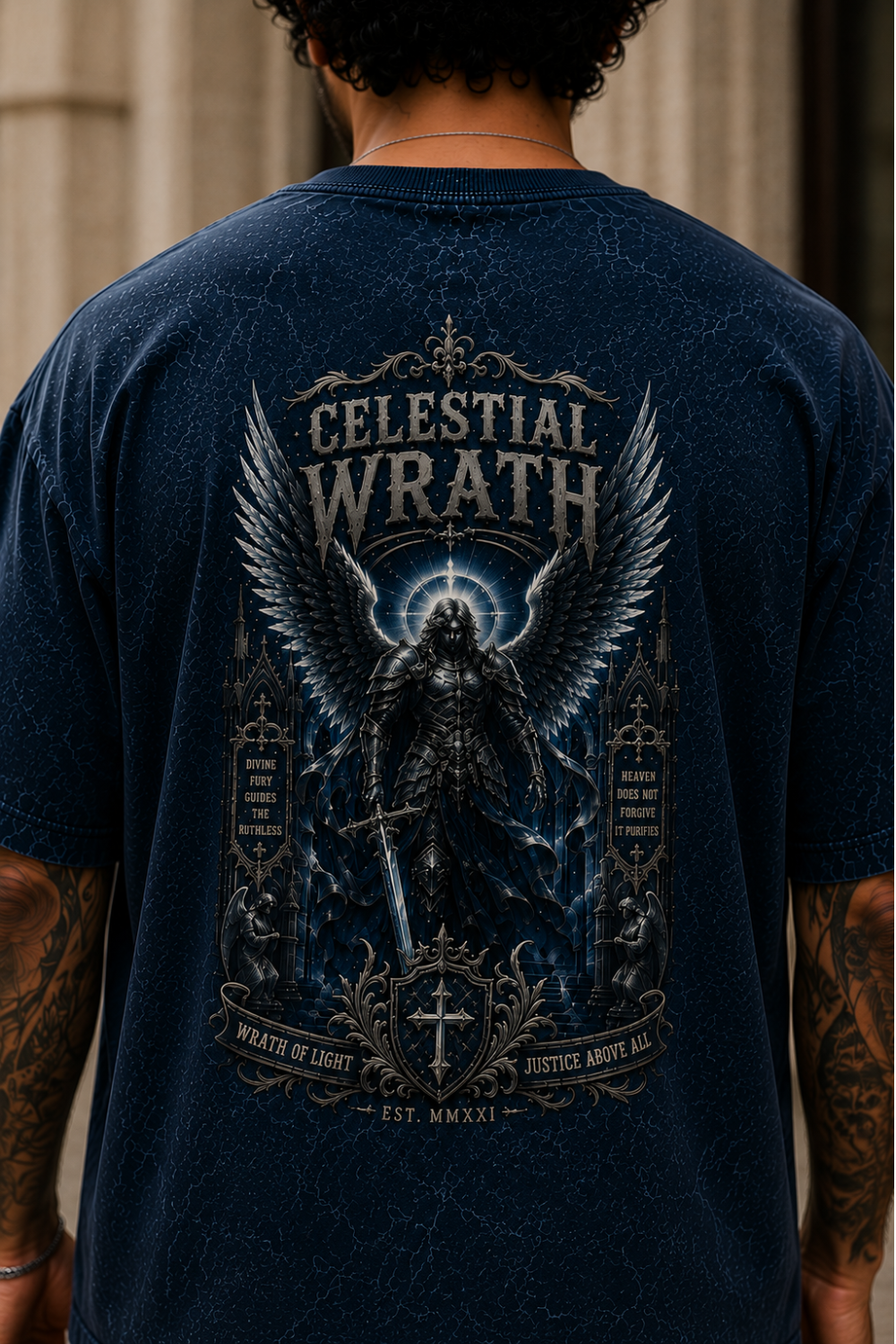 Celestial Wrath Oversized Acid Wash Tee
