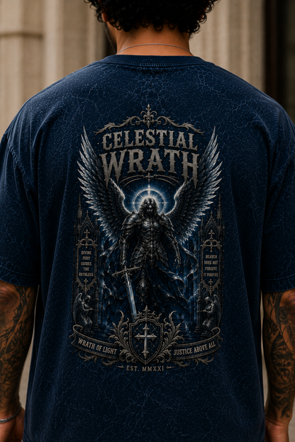 Celestial Wrath Oversized Acid Wash Tee