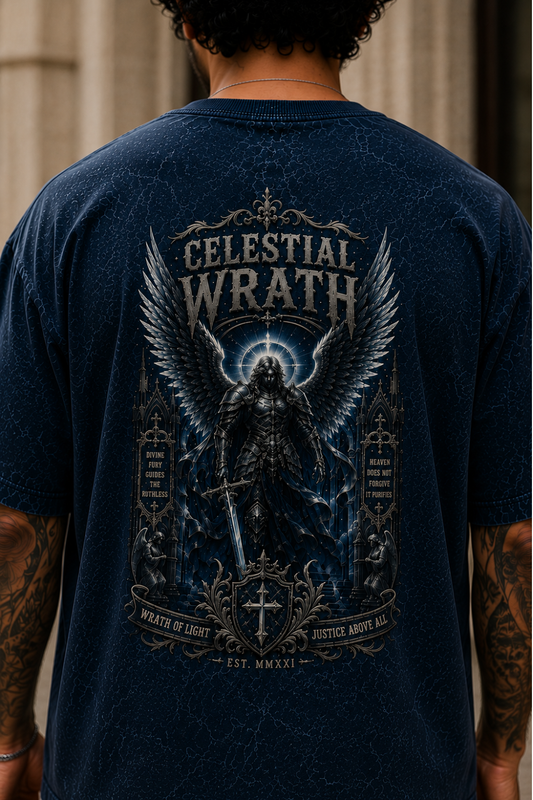 Celestial Wrath Oversized Acid Wash Tee