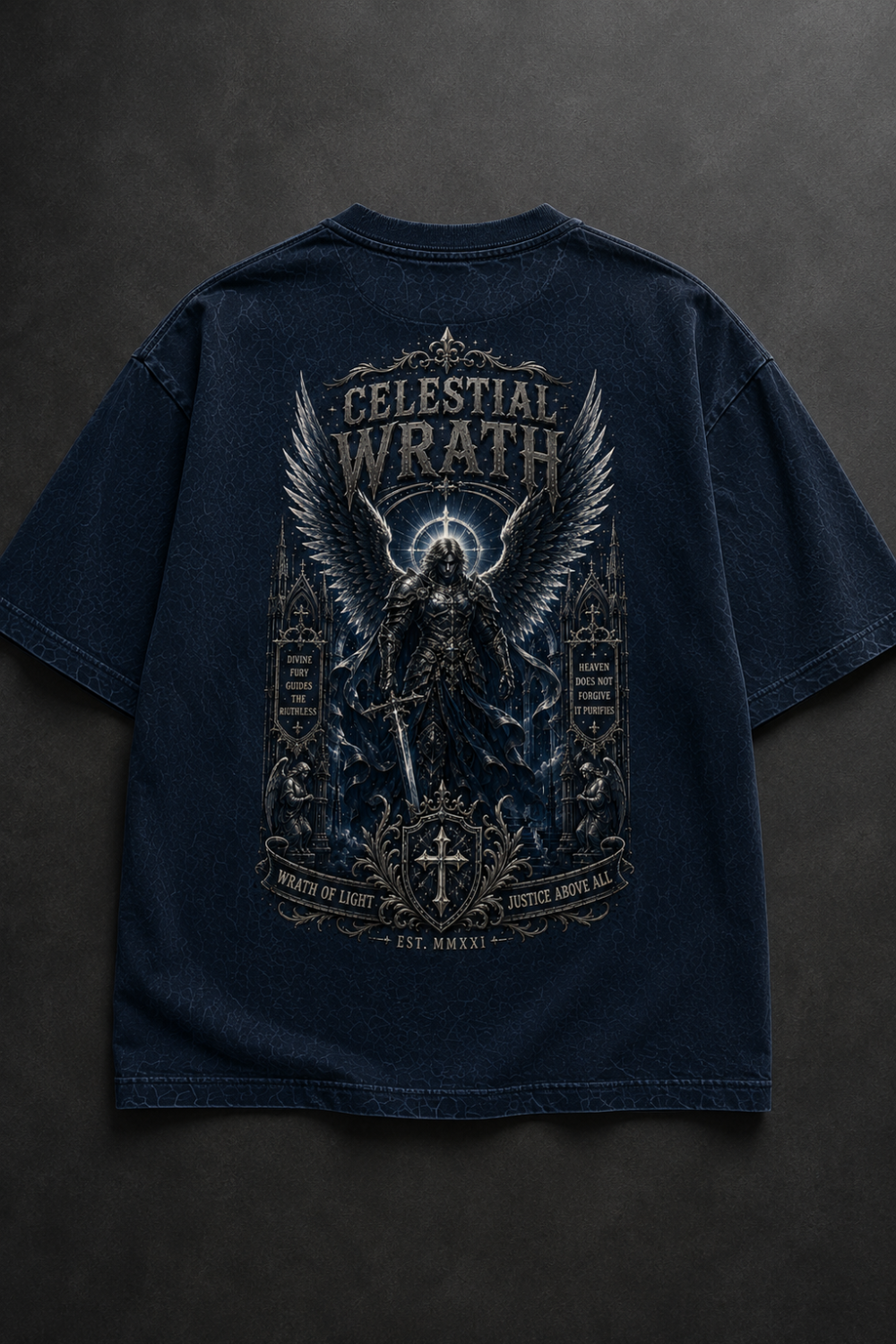 Celestial Wrath Oversized Acid Wash Tee