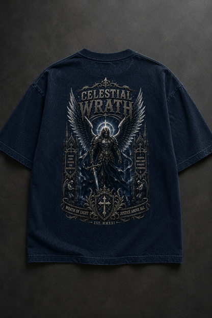 Celestial Wrath Oversized Acid Wash Tee