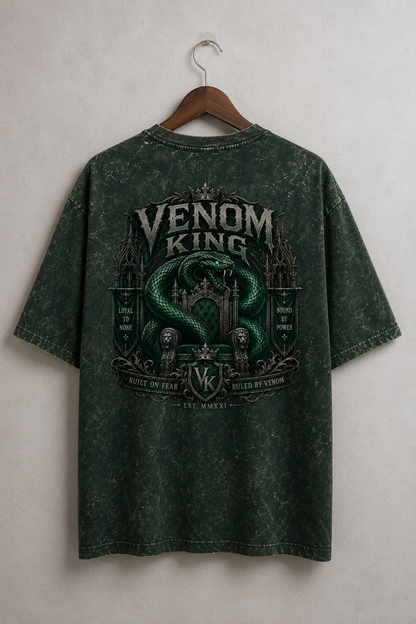 Venom King Oversized Acid Wash Tee