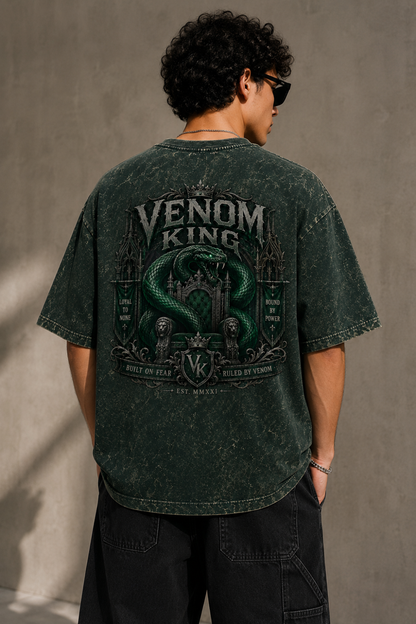 Venom King Oversized Acid Wash Tee