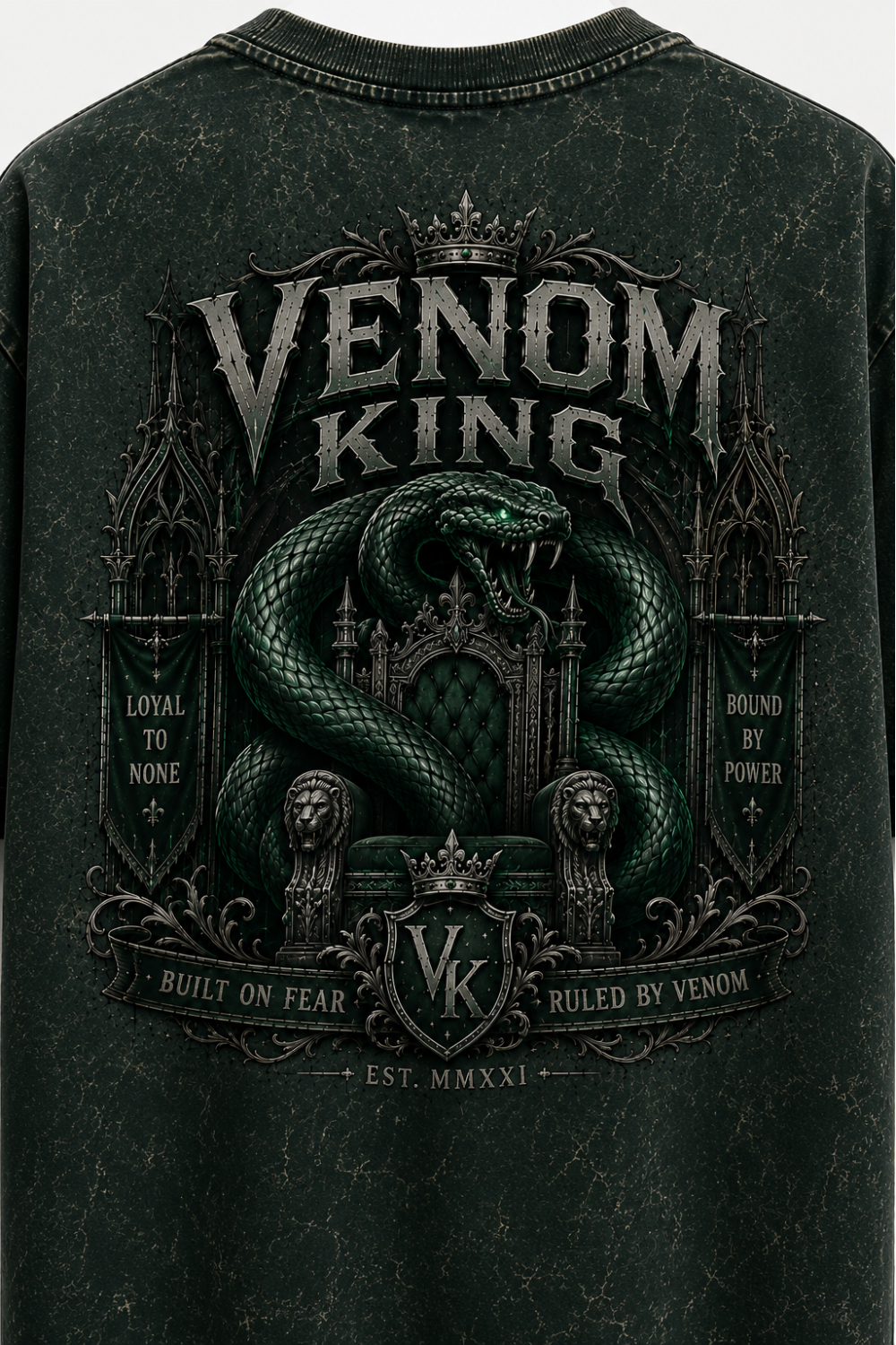Venom King Oversized Acid Wash Tee