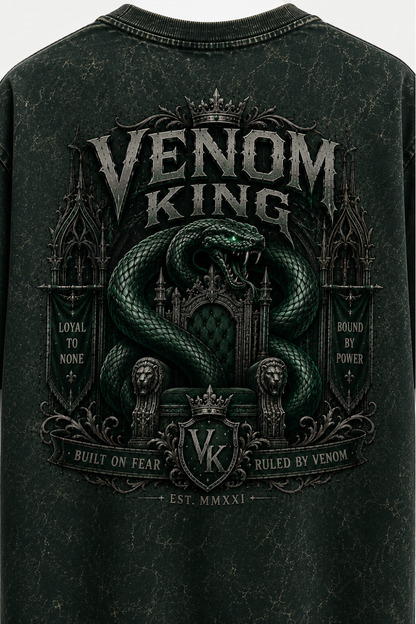 Venom King Oversized Acid Wash Tee