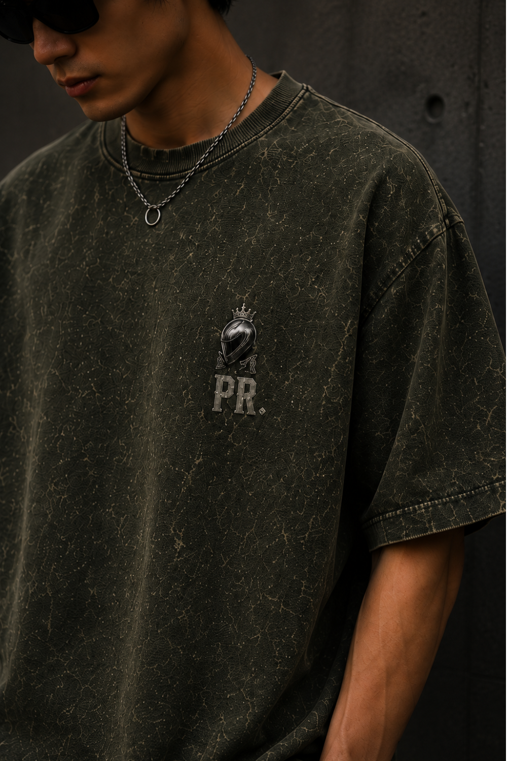 Phantom Rider Oversized Acid Wash Tee