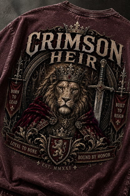 Crimson Heir Oversized Acid Wash Tee
