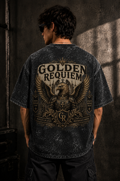 Golden Requiem Oversized Acid Wash Tee
