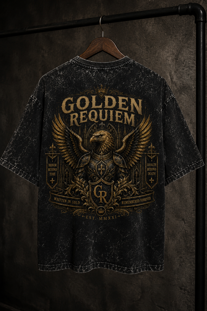 Golden Requiem Oversized Acid Wash Tee