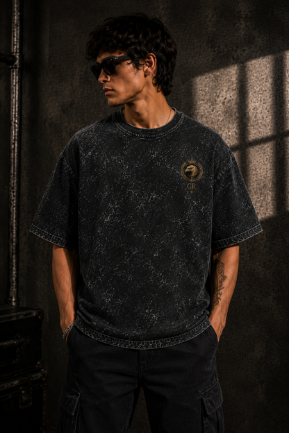 Golden Requiem Oversized Acid Wash Tee