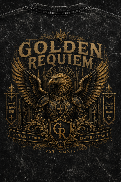 Golden Requiem Oversized Acid Wash Tee