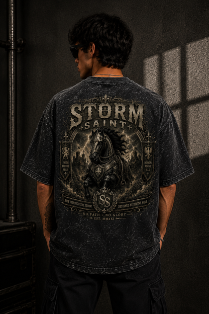Storm Saint Oversized Acid Wash Tee