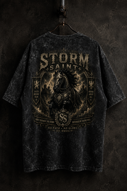 Storm Saint Oversized Acid Wash Tee